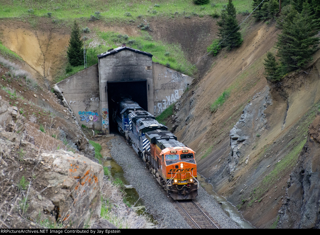 BNSF and Montana Rail Link Power Exit the Bozeman Pass Tunnel